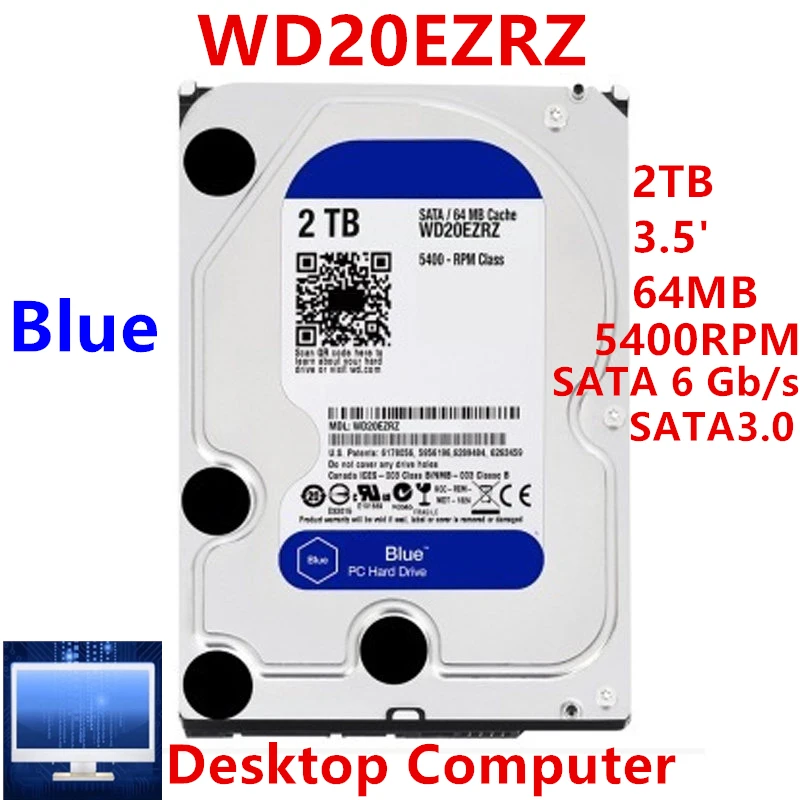 botsen zich zorgen maken Stijg Nieuwe Originele Hdd Voor Wd Blue 2Tb 3.5 "Sata 64Mb 5400Rpm Voor Interne Harde  Schijf Voor desktop Hard Drive Voor WD20EZRZ WD20EZRX|Interne Harde  Schijven| - AliExpress
