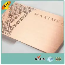 На заказ торговля розовое золото матовая нержавеющая сталь металлическая визитная карточка