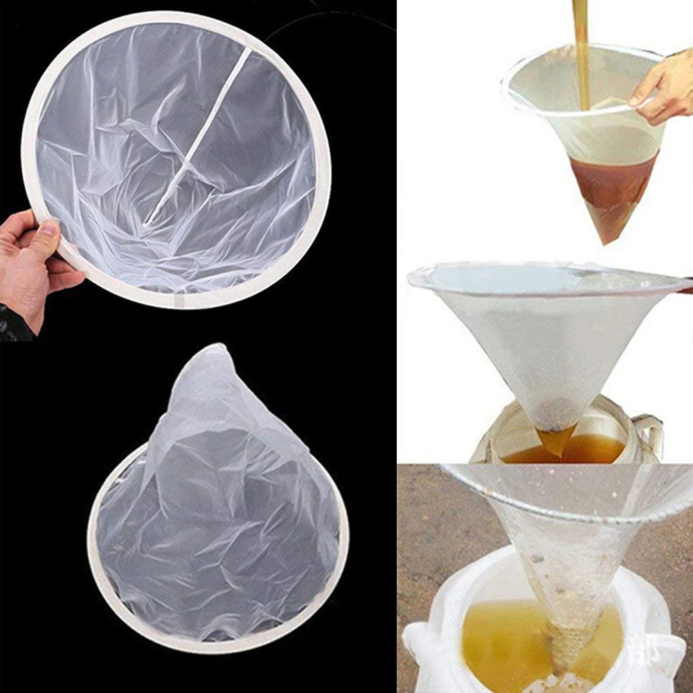 Однослойный сетчатый белый практическое оборудование для пасеки медовый фильтр в форме конуса очиститель нейлоновый фильтр прочный Сетчатое волокно