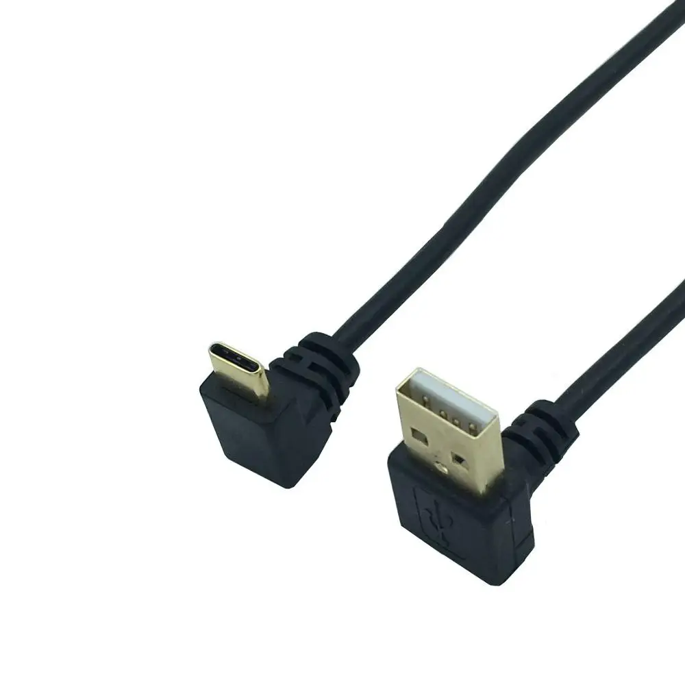 Позолоченный угол USB 2,0(type-A) штекер USB3.1(type-C) штекер вверх и Dwon угол USB синхронизация данных и зарядный кабель Разъем
