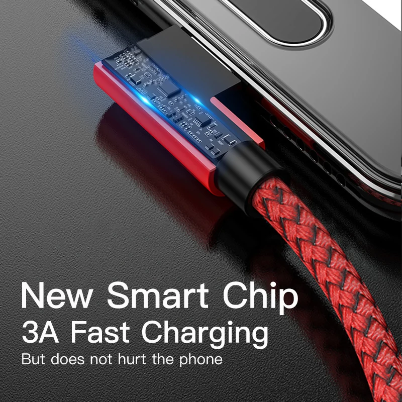 Кабель Micro USB 90 градусов для зарядки Samsung 3A LG Huawei Mi Redmi Android кабель быстрой и