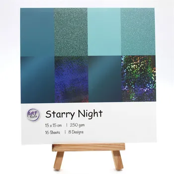 

KLJUYP 16 Sheets Starry Night Scrapbooking Pads Paper Origami Art Background Paper Card Making DIY Scrapbook Paper Craft