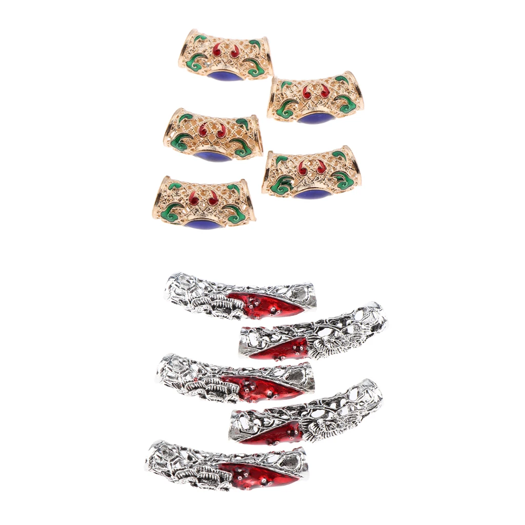 Lots 10 DIY Dreadlocks Hair Beads Hair Braid Rings Cuffs Hair Jewelry Decors Hair Extensions Rings Braiding Clips