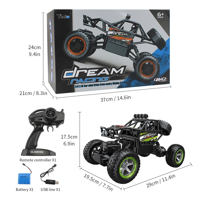 RC автомобиль Monster Rock гусеничный комплект, 2,4 ГГц радио Дистанционное управление автомобиль грузовик перезаряжаемое радиоуправляемое багги игрушки для детей мальчиков девочек 8+ и взрослых