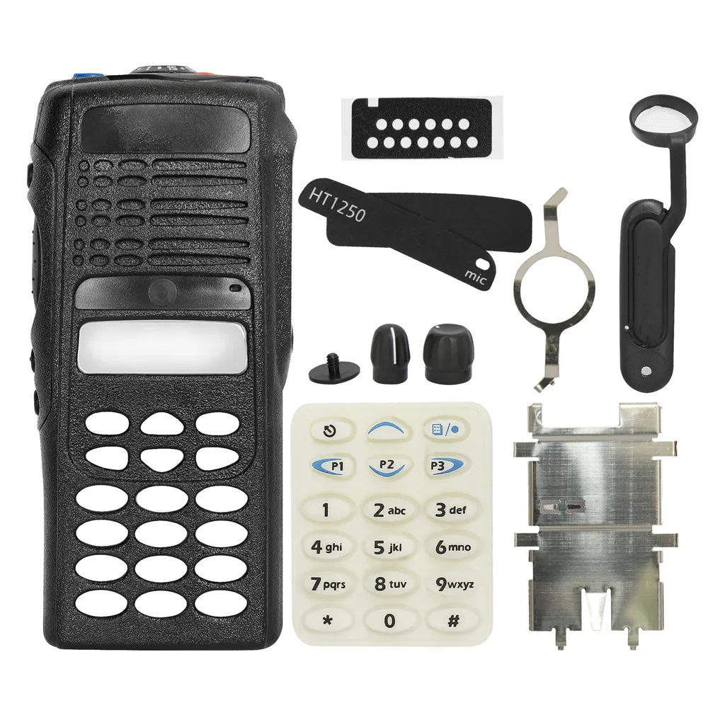 PMLN4199 Black Walkie Talkie Repair Full-keypad Case Housing Cover For GP338 HT1250 PRO7150 Portable Two Way Radio--VBLL