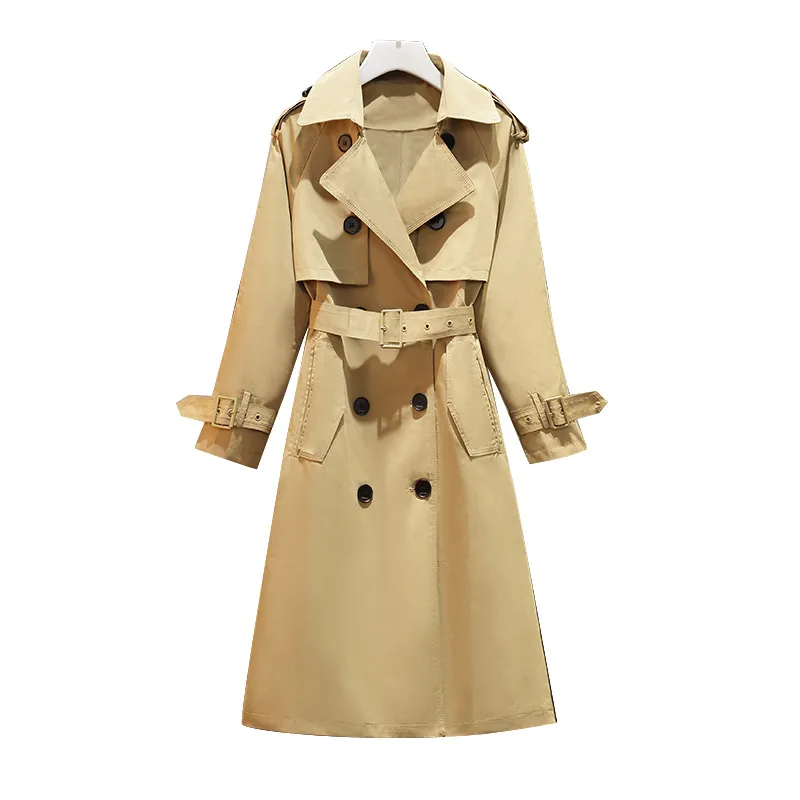 Coat Women 2022 Autumn Winter New Fashion Loose Doublebreasted Trench Coat Ladies Medium Long