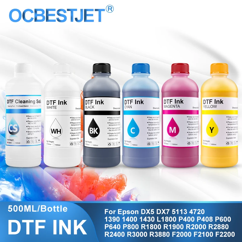 

500ML DTF Ink Direct to Transfer Film Ink For DTF PET Film Printing For Epson DX5 DX7 5113 4720 I3200 1390 1430 P400 F2000 F2100