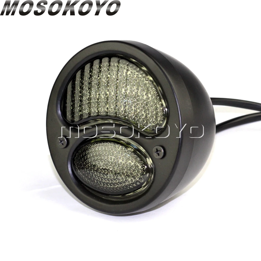 Black n Smoke Хромированный 12 В/светодиодный светильник для мотоцикла для кафе-гонщика Chopper Bobber, универсальный задний тормозной задний светильник s - Цвет: Black n Smoke