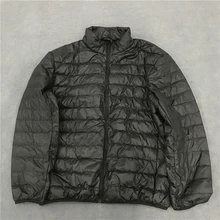 Зимний мужской женский пуховик со стоячим воротником, однотонный черный тонкий пуховик, реальные фотографии, свободный пуховик размера d, парка размера плюс 5XL 6XL