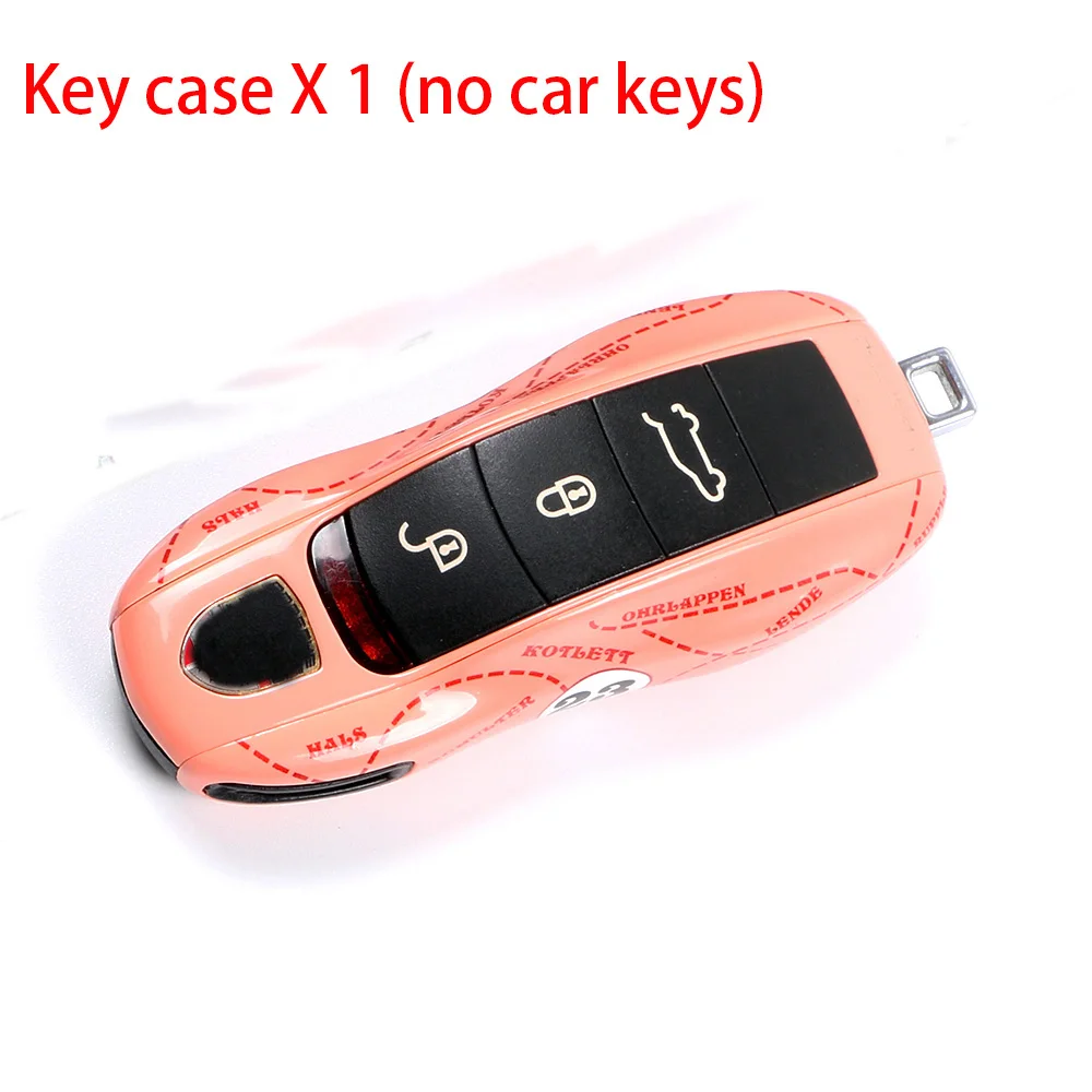 Дистанционный ключ чехол для ключей для Porsche Boxter Cayman 911 Panamera Cayenne Macan Boxter крышка модифицированный ключ оболочки в виде розовой свинки серии - Название цвета: type1