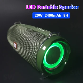 

Portable Speakers Bluetooth Column Wireless Bluetooth Speaker Powerful High BoomBox Outdoor Bass HIFI TF FM Radio with LED Light