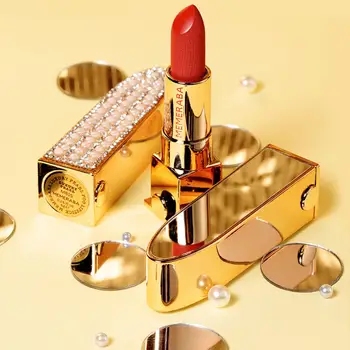 

24Hours Not Fade Anti-drying Non-Fading Matte Small Gold Diamond Pearl Fashion Smooth Lipstick