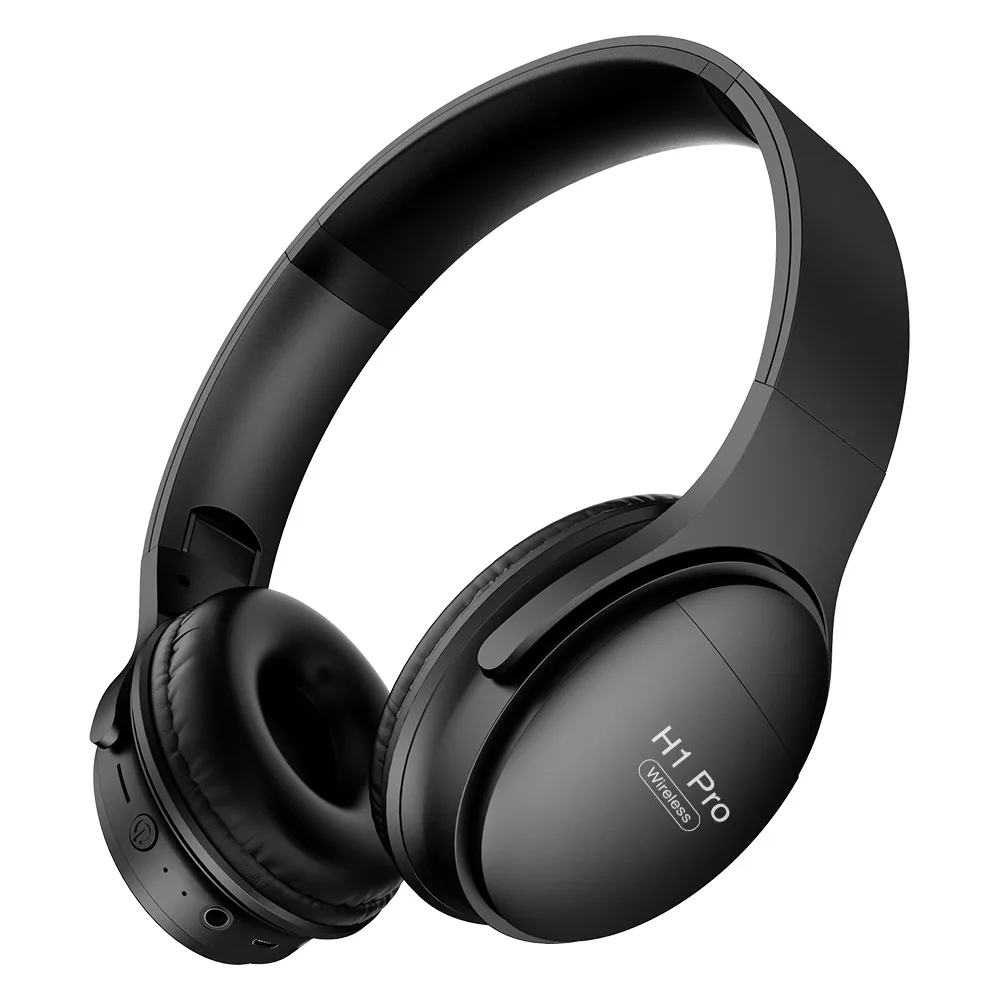 Simvict Adjustable Wireless Headphones Bluetooth Headsets Over ear Head phones set Comfortable Wear - Цвет: H1 Pro Black