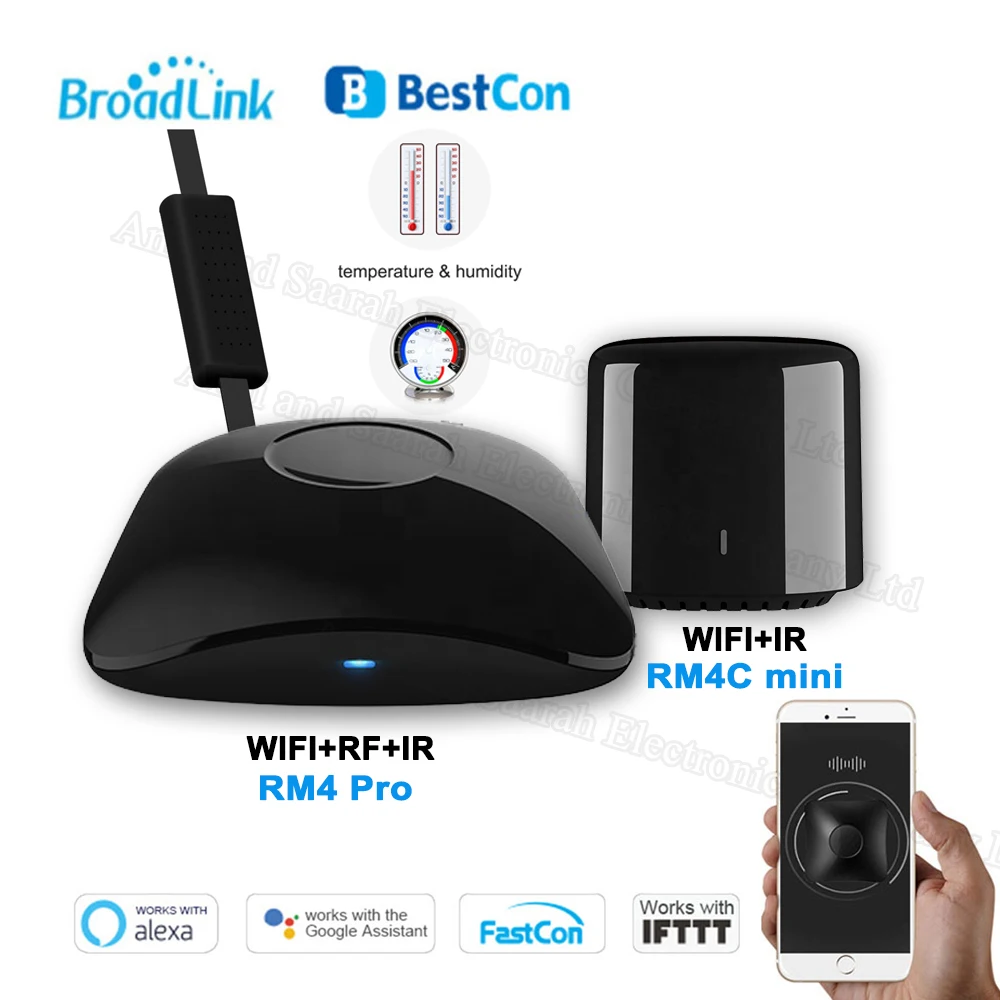 

Broadlink RM4 Pro, RM4C Mini 2020 Universal Intelligent Remote Controller Smart Home For IOS Android Work with Alexa Google Home