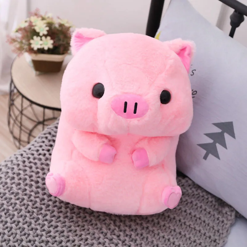Розовый сидящий свинья большая голова Копилка Мягкая кукла Дети Huggable животное мягкая упаковка Детская плюшевая игрушка спящий компаньон Аппетитный плюш - Цвет: pink