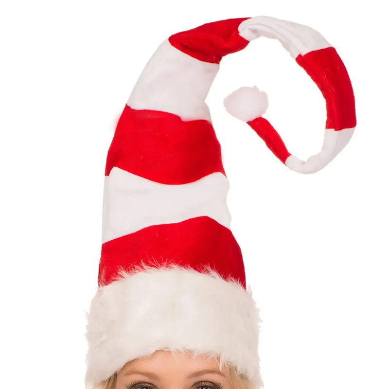 1 шт. забавные вечерние рождественские шапки длинные штаны в полоску, войлочный плисовый Эльф шляпа Праздничная тема Шапки для рождественской вечеринки аксессуар U3