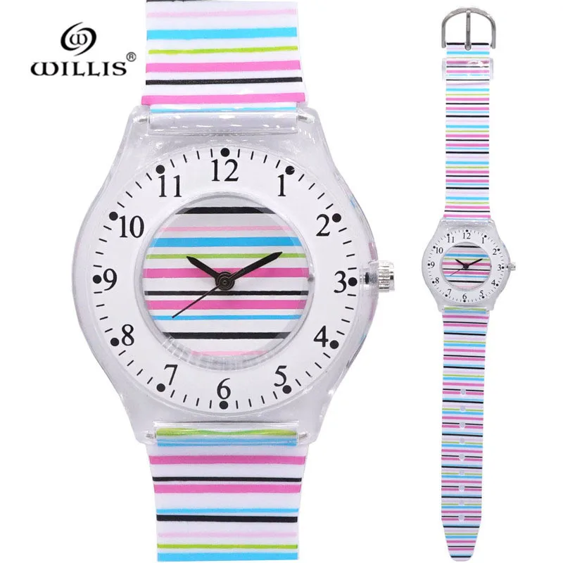 Простые корейские прозрачные тонкие кварцевые Детские Подарочные часы