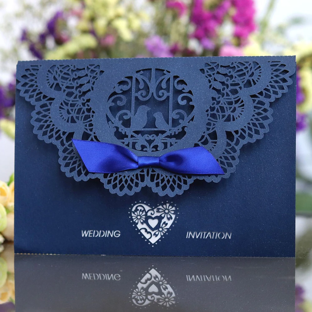  20pcs Wedding Invitations Lace Pattern Cards Laser Cut Paper Cards Announcement Greeting Postcards  - 4.00044E+12