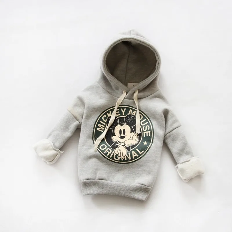 Gray Girls Boys Hoodies Bear Ears Autumn Winter Casual Hoodies For Girls Sport Clothes Kids Coats Girls Sweatshirt Children Clothing - Цвет: Gray