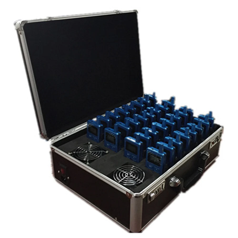 

High Audio Quality Wireless Tour Guide System Package(2pc transmitters+30pc receivers + Charge case for 32 pc)