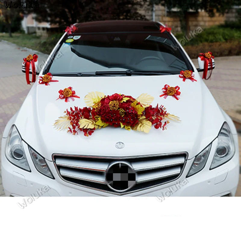 Car Decoration Wedding Car Decoration Set Retro Flower Theme Wedding