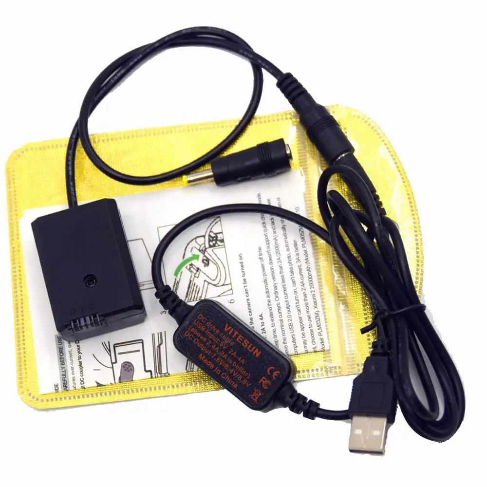 USB Power Bank Cable AC-PW20 Adapter+NP-FW50 Dummy Battery for Sony Camera A7S A7K A7II A7R A7RII A6300 A6400 A5000 A5100 A6000