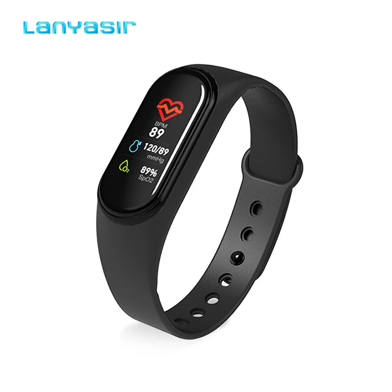 Lanyasir M4 смарт-Браслет фитнес-трекер часы спортивный браслет сердечный ритм кровяное давление монитор смарт-ленты здоровье браслет M4 - Цвет: M4BK