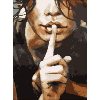 

A woman DIY Painting By Numbers Modern Wall Art Picture Figure Oil Painting Flowers Paint By Numbers For Home Decor Gift