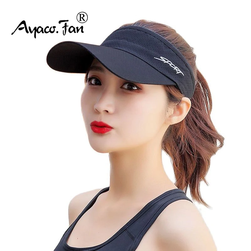 Summer Women Breathable Air Sun Hats Quick-dry Visor UV Protection Top Empty Solid Men Sports Tennis Golf Running_voghion.com