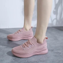 Новинка года; женская обувь на плоской подошве; модная повседневная женская обувь; женские дышащие кроссовки из сетчатого материала на шнуровке; zapatillas mujer