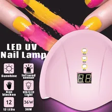 LED Nail Lamp for Manicure Nail Dryer 36W LEDs UV Lamp For UV Gel Varnish Nail Polish With Motion sensing LCD Display