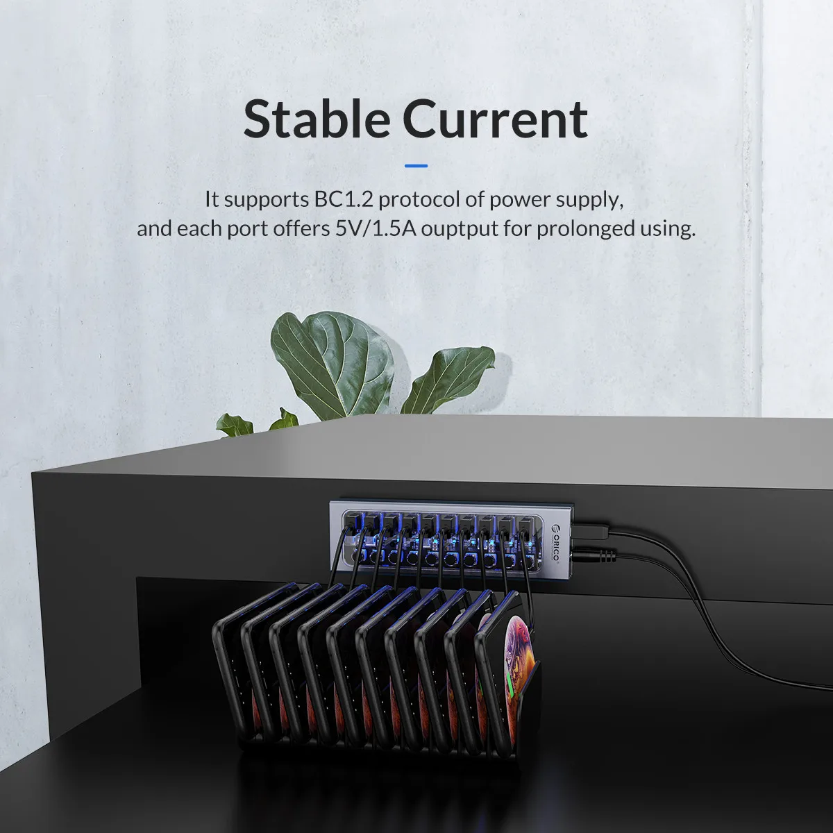 USB com interruptores ligados e desligados, Suporte