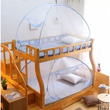 

1 Piece Bi-parting Mosquito Net Foldable Mesh Bedding Curtain Automatic Installation Tent For Single Bed Portable Student Canopy
