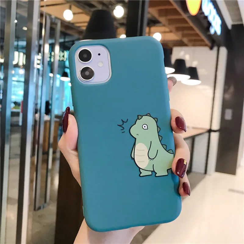 Cartoon Dinosaur Phone Cases For Iphone 13 11 Pro Max 12 X Xr Xs Max Cute  Soft Back Cover For Iphone 7 8 Plus Couple Case Funda - Mobile Phone Cases  & 