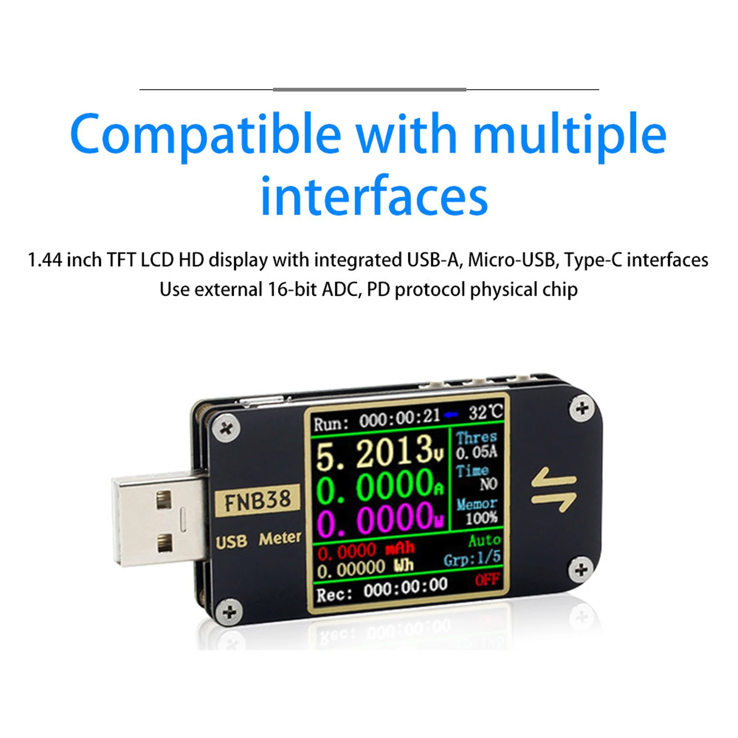 Цифровой вольтметр Амперметр USB Тестер измеритель тока и напряжения QC4 + PD3.0 2 0 PPS