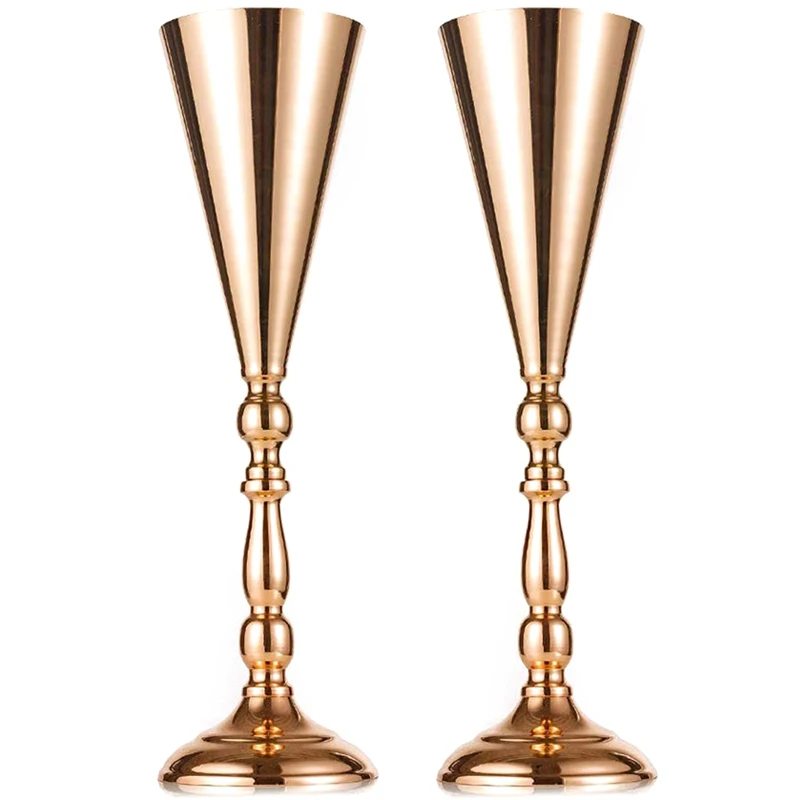 

2 Pcs Tabletop Metal Wedding Flower Vase, Table Decorative Centerpiece, Artificial Flower Arrangements for Anniversary Ceremony