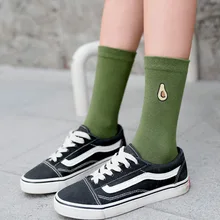 5 пар, милые мягкие комфортные носки с вышитыми фруктами, женские хлопковые носки, модные японские Skarpetki, CA089