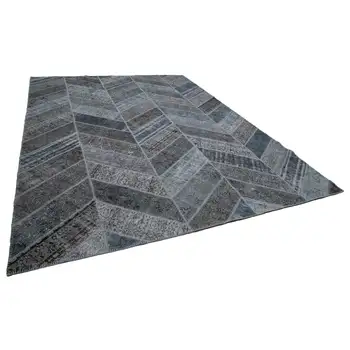 

276x370 Cm Grey Handmade Modern Patchwork Rug-9x12 Ft