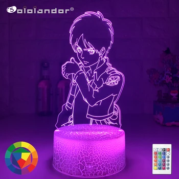 

Acrylic 3d Led Night Light Eren Yeager Figure Bedroom Decor Nightlight Dropshipping Battery Powered Lamp Attack on Titan Gifts