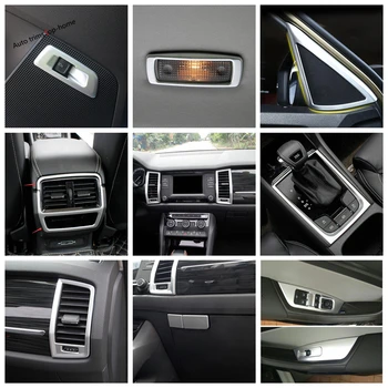 

Yimaautotrims Matte Interior Refit Kit Air AC Panel / Rear Roof Reading Lamps / Gear Box Cover Trim For Skoda Kodiaq 2017 - 2020
