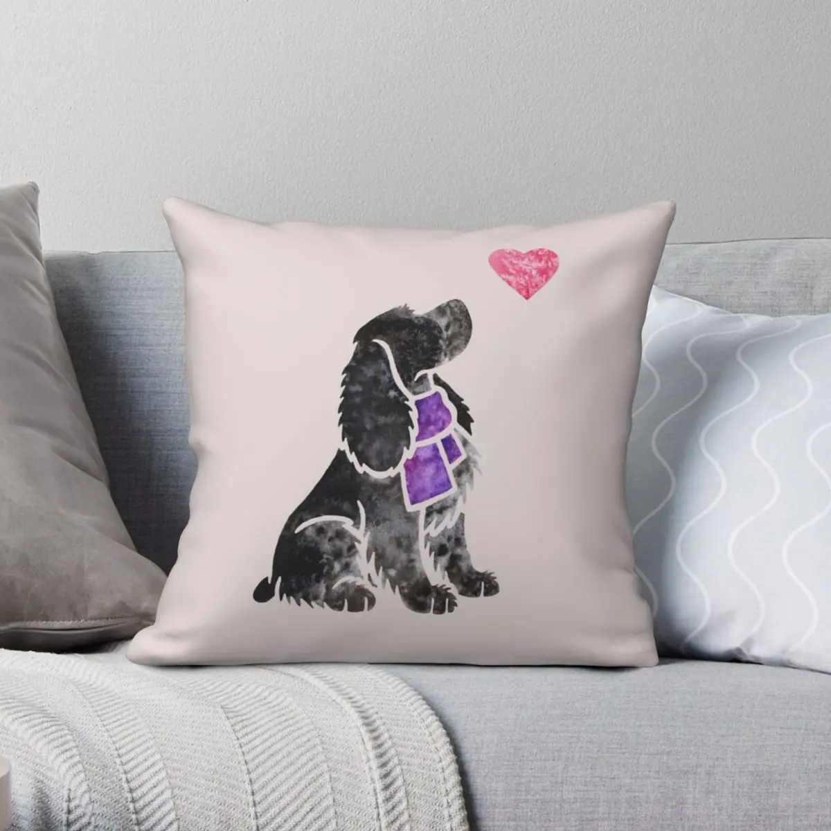 

Watercolour English Cocker Spanie Pillowcase Polyester Linen Velvet Printed Zip Decor Pillow Case Room Cushion Cover Wholesale