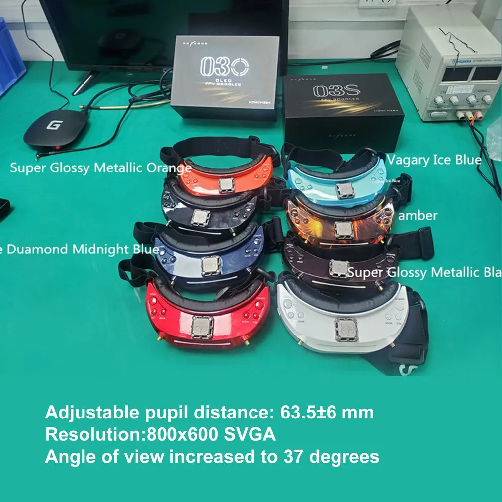 5,8 GHz 48CH разнообразие FPV очки поддержка HDMI отслеживание головы с вентилятором DVR фронтальная камера для радиоуправляемого дрона