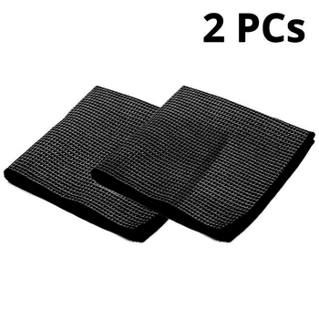 

2x Car Wash Towel Glass Cleaning Microfiber Waffle Weave Window Wipe Drying