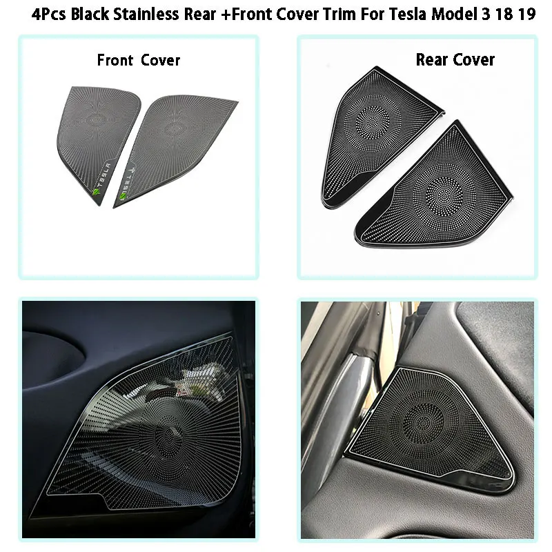 For Tesla Model 3 20172022 Stainless Black Front+rear Door Car Roof