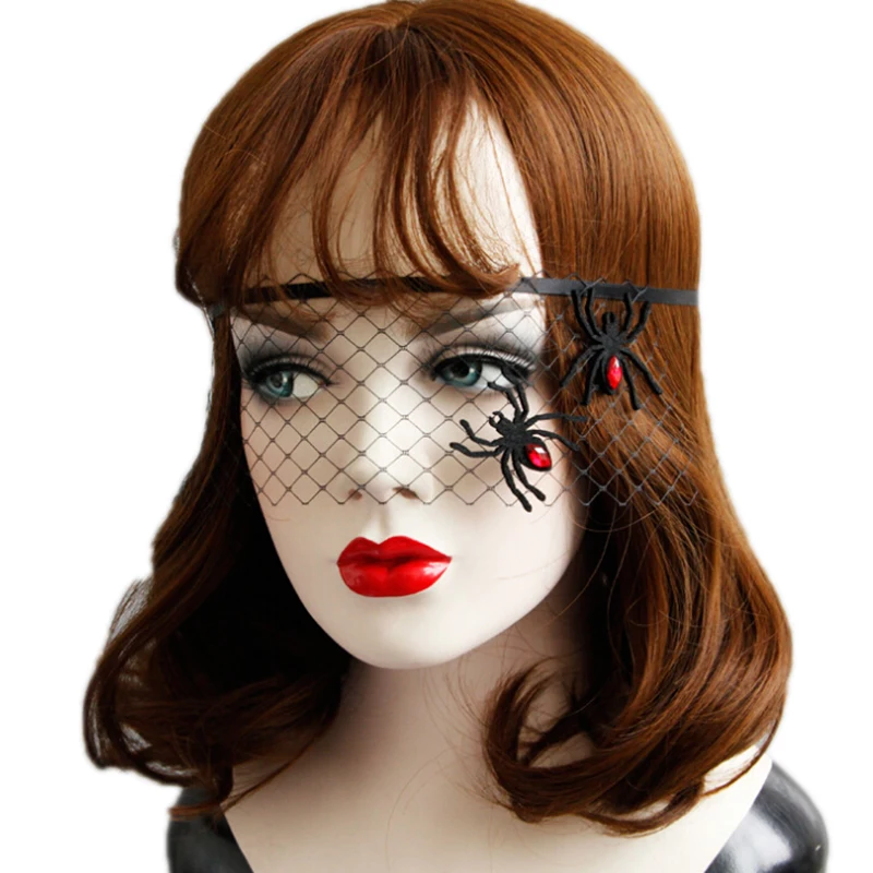 

SAFENH Spider Princess Sexy Lace Veil Women Girl Party Cosplay Photography Dance Bar Carnival Halloween Half Face Eye Mask