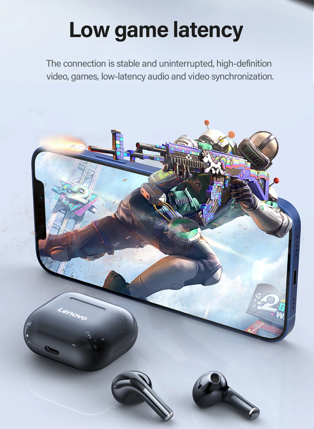 100% Original Lenovo LP40 TWS Bluetooth Earphone Mini Earbuds Wireless Headphones with Mic for iPhone 13 Xiaomi Sport Game