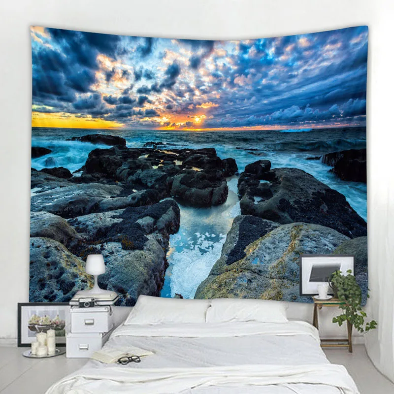 Large tapestry natural landscape forest wall hanging aesthetics room decoration bohemian bedroom living room wall decoration