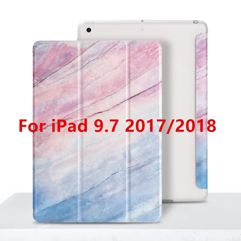 Для iPad 9,7 чехол ТПУ Мрамор кожаный смарт-чехол для iPad Air 2/1 Pro 10,5 iPad Mini 1/2/3/4, iPad 2/3/4 Coque Капа - Цвет: Pink 9.7 2017