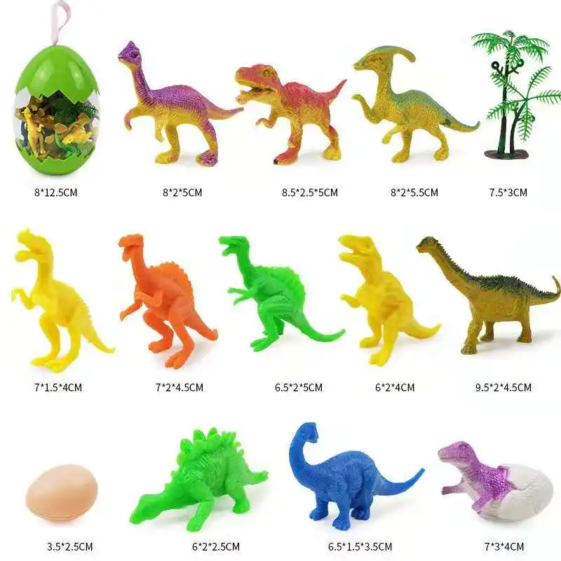 

14pcs/set T-Rex animal model children dinosaur plastic solid boy set toy dinosaur egg plastic toy