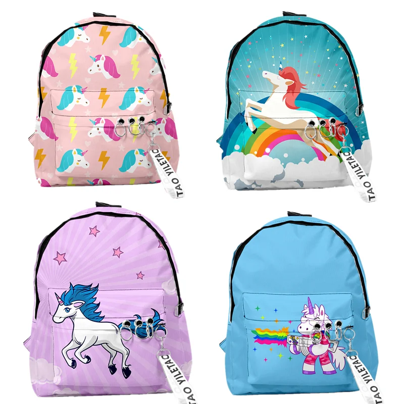 Новые Мультяшные животные Единорог шаблон Оксфорд рюкзак игрушки подарочные сумки для детей/девочек школьный рюкзак
